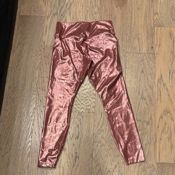 Metallic Pink Kids Leggings - Picture 2 of 5
